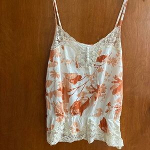Banana Republic Floral Lace Cami - Orange and Cream